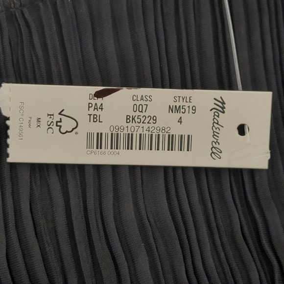 Madewell Plissé Mini Tee Dress – Black – NWT – Size 4 - Picture 8 of 8